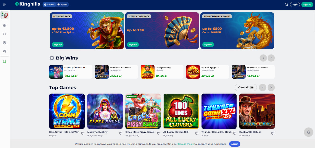 Kinghills Casino Interface